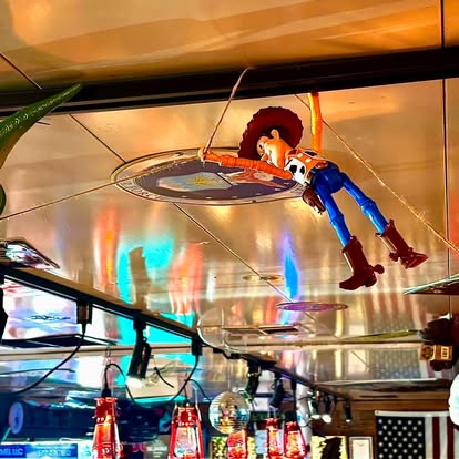 smoke-hanging-on - Oklahoma Smoke BBQ toy story toys hanging from celling