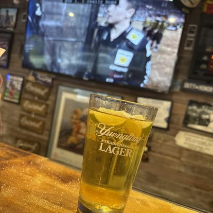 smoke-yuengling - Oklahoma Smoke BBQ Yuengling Lager on a bar